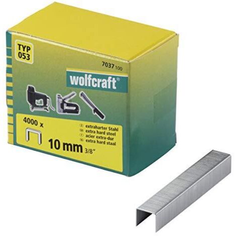 wolfcraft Punti dorso largo, acciaio extra duro, tipo 053 I 7037100 I Ideali per il fissaggio di tessuti e listelli di legno