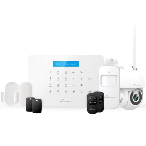 Nivian - Sistema di Allarme per Case e Aziende Senza Canone Mensile  Kit di Allarme WiFi/gsm  Controllo Remoto tramite l'App Tuya  Facile Installazione Wireless  fino a 60 rilevatori