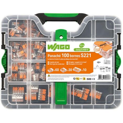 Wago Koffer met 100 klemmen S221 (60 x 2E 30 x 3E 10 x 5E Wago Koffer met 100 klemmen S221 (60 x 2E 30 x 3E 10 x 5E
