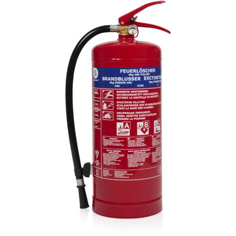 Smartwares Estintore a polvere - 6 kg - per incendi ABC - Adatto per veicoli e abitazioni - Con staffa di montaggio
