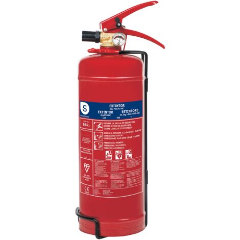 Smartwares Estintore a polvere - 2 kg - per incendi ABC - Adatto per veicoli e abitazioni - Con staffa di montaggio