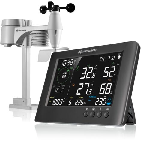 Bresser Stazione meteo Wi-Fi 7 in 1 TB: dati estesi, previsione grafica, multi-sensore, monitoraggio climatico interno, funzione allarme
