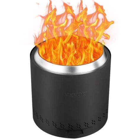 VEVOR Braciere Senza Fumo 400 x 390 mm Braciere da Esterni con Cassetto Cenere Rimovibile, Braciere Portatile 6,5 kg Interno in Acciaio Inossidabile SUS430, per Campeggio all'Aperto in Patio, Nero