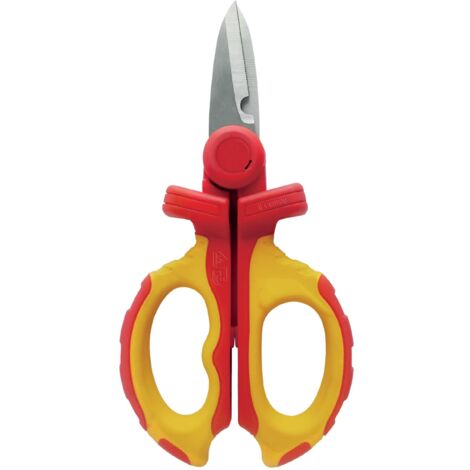 Forbici isolate da elettricista, 1000V. Rosso e giallo (1/4)