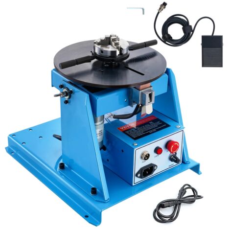 VEVOR Posizionatore Rotante per Saldatura 10 kg, Tavola Girevole per Posizionamento 0-90° 1-12 RPM 20W, Mandrino per Tornio 8,1 Pollici Supporto Torcia Saldatura per Taglio, Rettifica, Assemblaggio