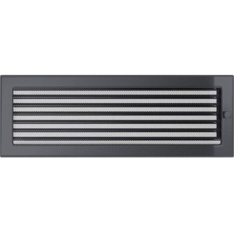 KRATKI griglia di ventilazione griglia del camino 17 cm x 49 cm grafite con tende