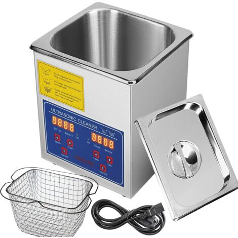 VEVOR Pulitore ad Ultrasuoni 2L Lavatrice ad Ultrasuoni Professionale in Acciaio Inossidabile Multifunzione con Timer Digitale di Riscaldamento per Occhiali Orologi Gioielli Laboratorio (1/5)