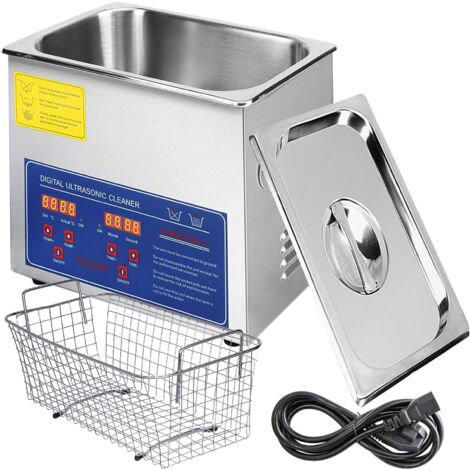 VEVOR Macchina di Pulizia ad ultrasuoni 3L Macchina di Pulizia ad ultrasuoni in Acciaio Inossidabile Timer di Riscaldamento Digitale Pulizia Gioielli per Uso Domestico Personale Commerciale (3L) (1/4)