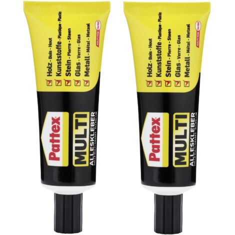 Henkel- Adesivo Multiuso Pattex Multi 2 x 50 g in Tubo infrangibile, Senza solventi, Extra Forte, Veloce e Pulito, Non Cola, Potente, Multicolore, 9H PAKM2X (1/5)