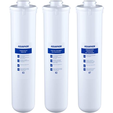 Aquaphor Set di cartucce di ricambio per filtro dell'acqua per sistema di filtrazione a cristallo K3-K2-K7