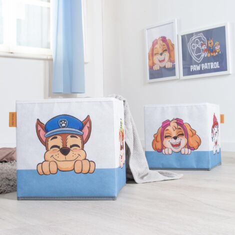 roba Scatola Portaoggetti Paw Patrol per Bambini - Scatola Pieghevole per Scaffali - 27 x 27 cm - Contenitore con Chase, Marshall, Skye & Rubble - Facile da Pulire (1/5)