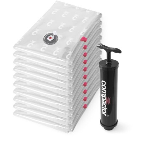 Compactor Custodie sottovuoto, Borsa a Compressione: 0,065 mm LLPDE + Pompa in Nylon: plastica e Metallo, XL (1/5)