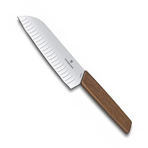 Victorinox, Swiss Modern, coltello Santoku in confezione regalo, 17 cm, in legno di noce, confezione regalo (1/4)