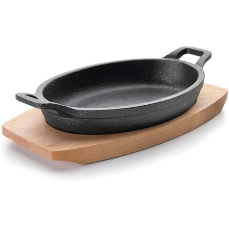 Lacor Magma Casseruola Ovale in Ghisa con Base, Nero, 15.5 x 10 cm (1/2)
