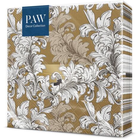 PAW - Tovaglioli di Carta Colorati (33 x 33 cm) I 20 Pezzi I Tovaglioli Compleanno I 3 Veli I Decorati per Battesimi, Comunioni I Tovaglioli Carta - Occasioni Speciali, Ornamenti - Damask Ornament (1/4)
