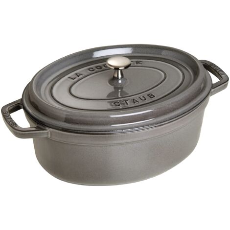 STAUB Cocotte Casseruola Ovale, Ghisa, Grigio Grafite, 37 cm (1/4)