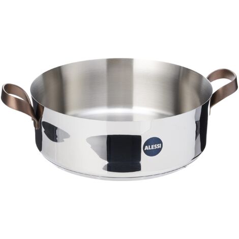 Alessi edo  PU102/28 - Casseruola Bassa a Due Manici in Acciaio Inox, Manici in Acciaio Inox con Rivestimento in PVD, Marrone (1/3)