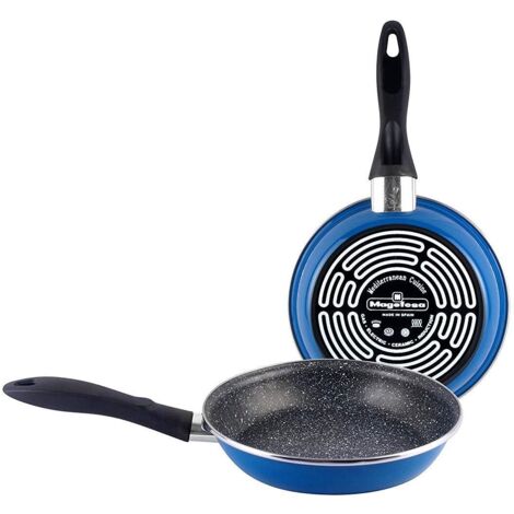 MAGEFESA K2 Set Padelle, Antiaderente Multistrato, Effetto Pietra, Blu, 20 x 24 cm (1/3)