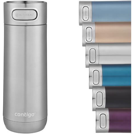 Contigo Luxe Autoseal, tazza termica, thermos acciaio inox, borraccia chiusura sottovuoto, bicchiere chiusura ermetica, lavastoviglie, tazza caffè con coperchio pulizia facile senza BPA Stainless Stee (1/5)