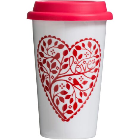 Premier Tazza da Viaggio Chickadee, Porcellana, Rosso, 9 Centimeters cm (1/5)