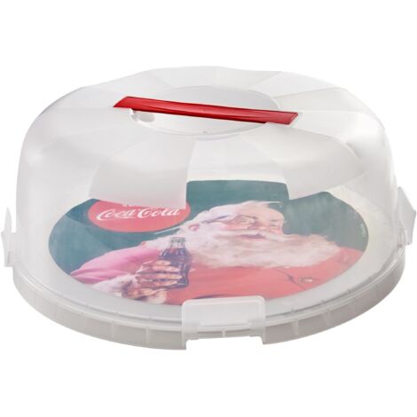 Snips, Porta Torta Coca-Cola Vintage, Porta Dolci Natalizio Decoro Coca-Cola Santa Claus Vintage, Porta Dolci con 4 Chiusure di Sicurezza, Diametro 28 cm, Made in Italy (1/3)