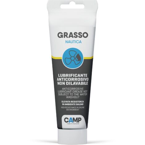 Camp GRASSO NAUTICA, Grasso lubrificante protettivo di colore bianco, Anticorrosivo, Idrorepellente, Non dilavabile, Specifico per nautica, 150 ml (1/4)