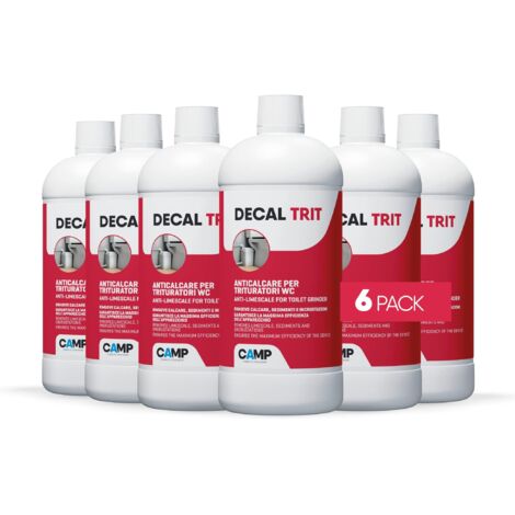 CAMP DECAL TRIT, Disincrostante anticalcare professionale specifico per trituratori wc e scarichi, Pack 6x1lt
