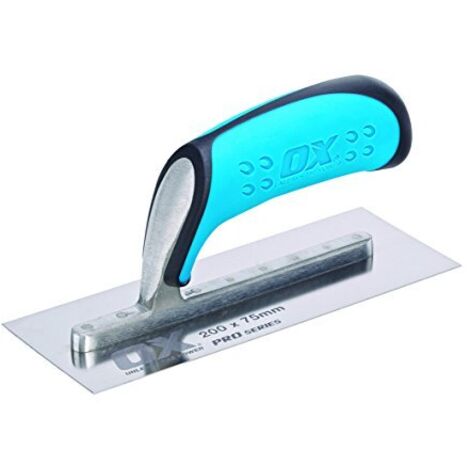 ox P013808 75 x 200 mm cazzuola per intonato piccola da 20,3 cm in acciaio inossidabile con presa forte - blu (1/3)