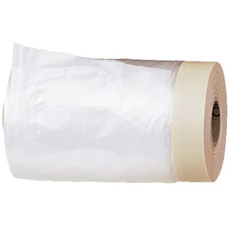 PENNELLIFICIO 2000  Rotolo in Polietilene con Nastro Adesivo, Set Mascheratura, Protezione Pareti, Muri, Battiscopa, Mobili, Telo Copritutto, Dimensioni 55 cm x 20 m – Made in Italy (1/2)