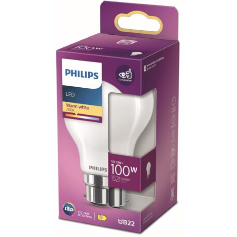 Philips Lampadina LED Classic, Equivalente a 100W, Attacco B22, Luce Bianca Calda, non Dimmerabile