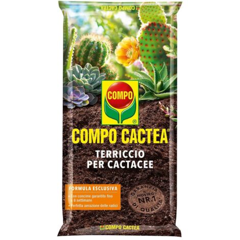 COMPO CACTEA Terriccio per Cactacee, Per una Crescita Omogenea delle Piante, Sacco 2,5 L