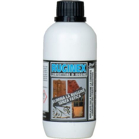 SIGILL, Ruginex, Convertitore di Ruggine, Composto Chimico in Emulsione Acquosa, Protegge e Previene di Riformarsi di Ossidazioni, Made in Italy, Flacone da 250 ml