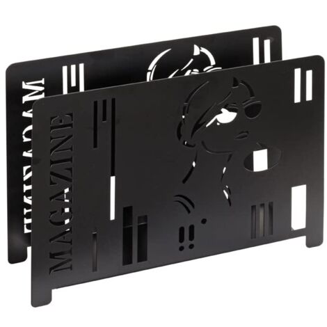 HAKU Möbel Portagiornali nero, metallo - Dim. L 37 cm x A 26 cm x P 12 cm, Stile Moderno