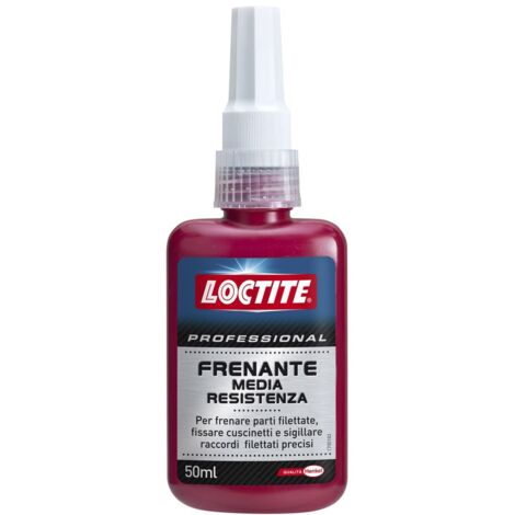 Loctite Professional Frenante Media Resistenza, Adesivo Sigillante Anaerobico, per Frenare Parti Filettate, Fissare Cuscinetti, Sigillare Raccordi Filettate, Trasparente, 50 ml