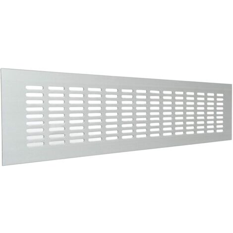 La Ventilazione GF408AL Griglia di ventilazione Rettangolare in alluminio da incasso. Dimensioni 400x80 mm