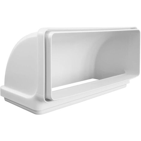 La Ventilazione CCV229B Curva verticale 220x90 mm in ABS con imbocchi F/F per tubi rettangolari. Colore bianco