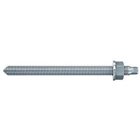 Fischer Barra filettata RG M 12X160 FVZ,Barra filettata in acciaio con dado e rosetta, accessori per chimico,per resine,10 pezzi, 512247