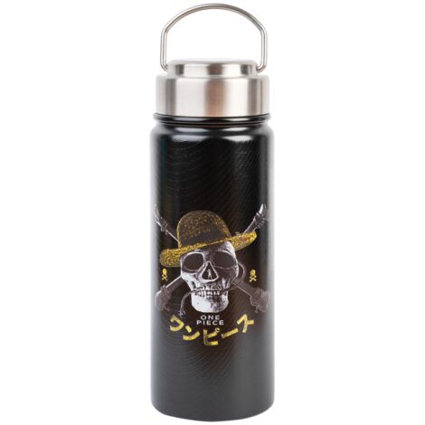 Grupo Erik: Bottiglia termica One Piece 550 ml Borraccia termica a doppia parete in acciaio inox, chiusura ermetica e manico, BPA free, thermos One Piece, One Piece Gadget