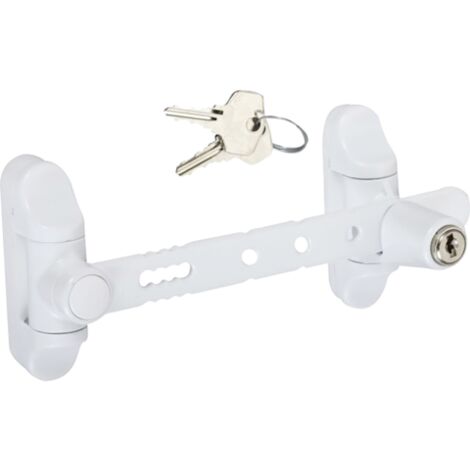 Socona L6C catena di sicurezza per finestre con chiave, colore: bianco