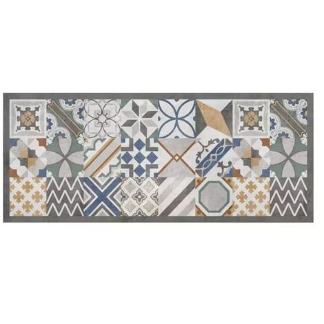 passatoia in vinile "runner" fantasia "cement tiles", 120x50 cm (1/4)