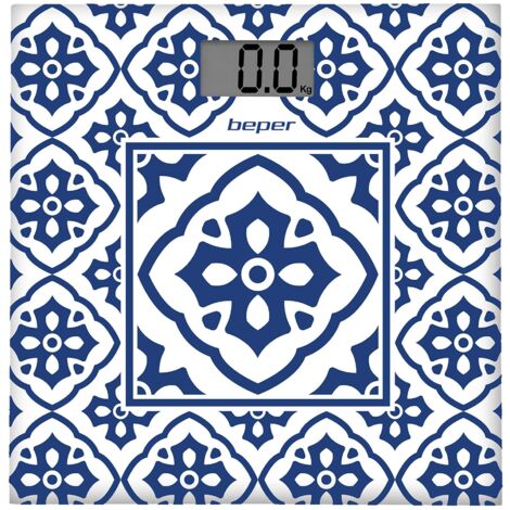 BEPER P303BIP001 Bilancia Pesapersone Digitale Fantasia Maiolica, Capacità max 180kg, Accensione Touch, Batteria inclusa (1/5)