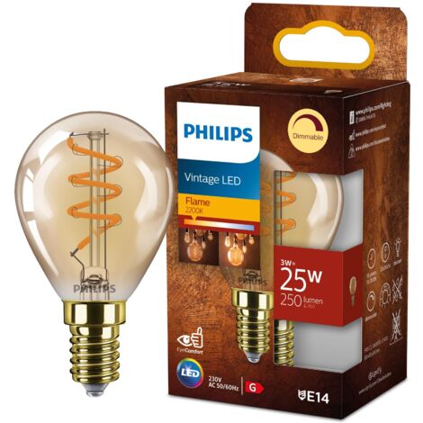 Philips LED Vintage Lampadina Ambrata, 25W, E14, Luce Bianca Calda, Dimmerabile (1/5)