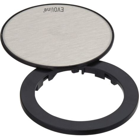 EVOline 159909280700 One - Anello di copertura con coperchio girevole, in acciaio INOX, colore: Nero
