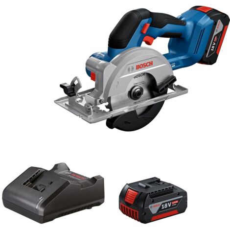 Bosch Professional 18V System Sega circolare a batteria GKS 18V-51 (motore brushless, incl. 2 batterie 18V GBA 4.0Ah, GAL 18V-20 caricabatteria, 1 lama (140 mm), guida parallela)