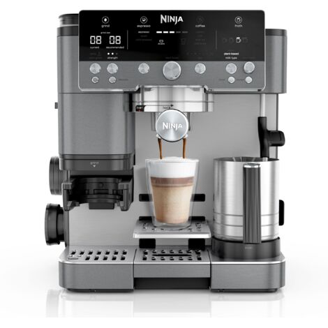 Ninja Luxe Premier Macchina per caffè 3 in 1, per caffè espresso, con estrazione a freddo e filtrato, 4 impostazioni automatiche predefinite per la schiuma, Grigio grigio metallizzato ES601EUGM