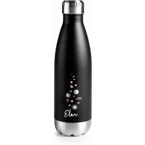 Lacor - Bottiglia in acciaio inox a doppia parete, nero, 0,50 litri (1/5)