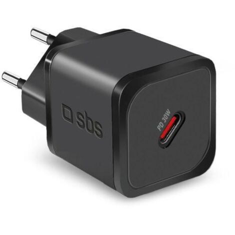 SBS Alimentatore Slim USB-C 30W, Tecnologia GaN, Power Delivery (PD) 30W, Ricarica Rapida, Super Compatto, Caricatore per iPhone, iPad, Airpods, MacBook Air, Samsung, Pixel, Tablet, Smartphone, Nero (1/5)