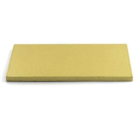 Decora, 0931377 Sottotorta Rigido Rettangolare, Color Oro, in Cartone a Doppia Parete ricoperta di Alluminio, Resistente e Robusto, Ideale per Presentare le Torte, 60 x 40 x h 1,2 cm (1/2)