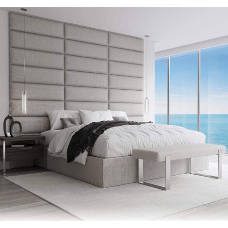 Testiera imbottita con pannello decorativo - Parete imbottita 91cm beige (1/5)