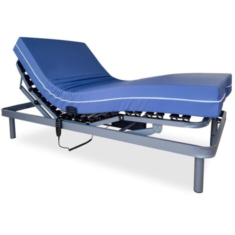 DUÉRMETE ONLINE Letto Elettrico con Giunti Rinforzato Ergomedic Pro + Materasso Sanipur, 105 x 190 cm (1/5)